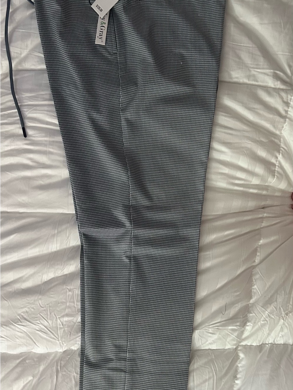 Paisley & Gray white and blue houndstooth pants size L
